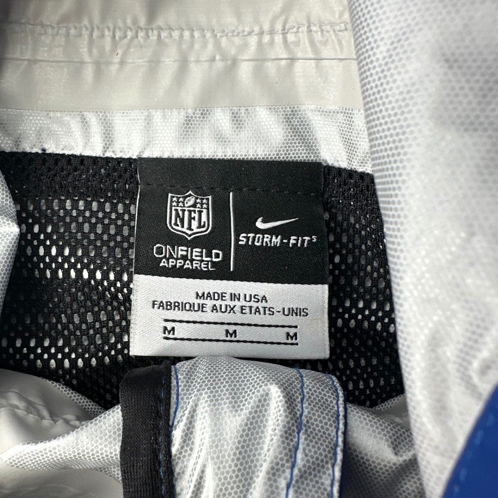 Nike NFL Storm-Fit Windbreaker Jacket Mens Medium Blue Hooded Onfield Apparel - Picture 2 of 16